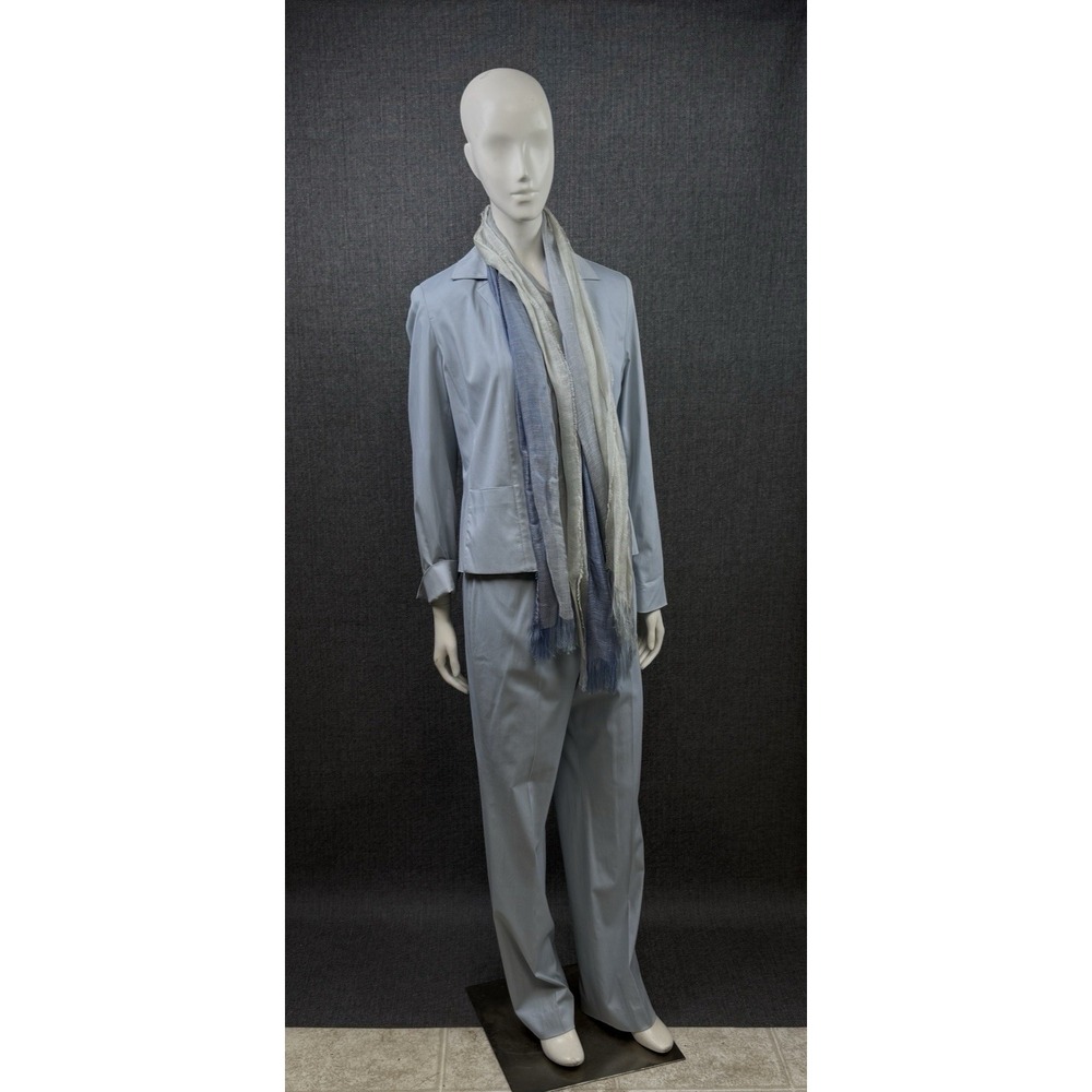 Doncaster Women's Light Blue Suit Set Dress Pants and‎ Jacket + scarf, size: 10P